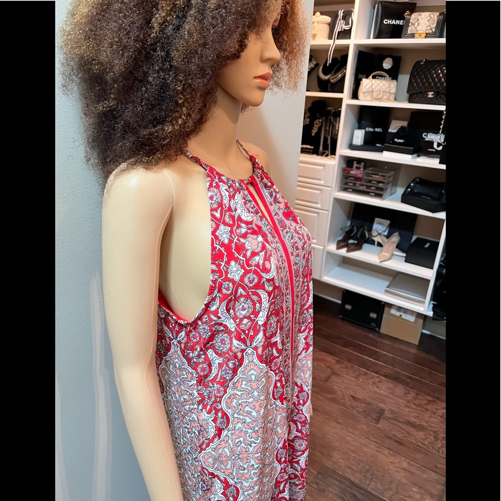 Max Studio Red Paisley print Maxi Sun Dress SZ10 - Picture 8 of 16